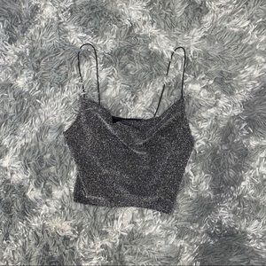 Glitter Strappy Crop Top